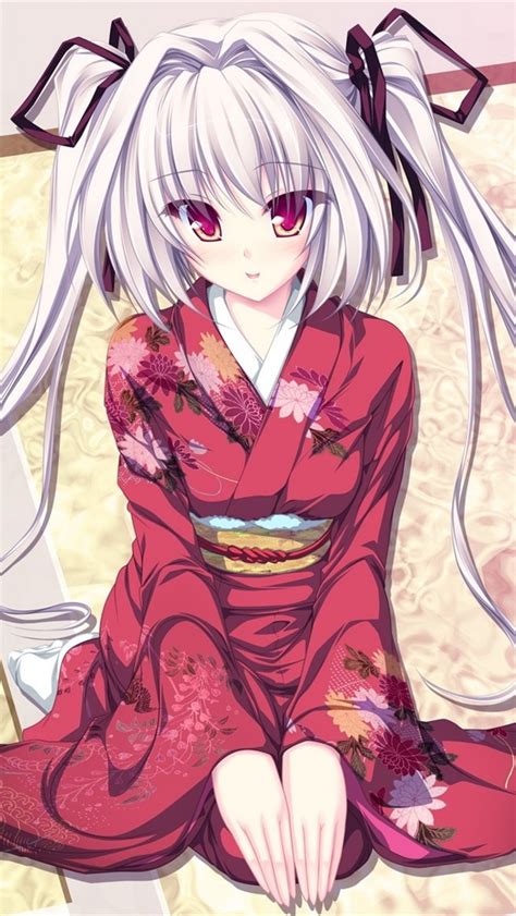 Wallpaper Red Kimono Anime Girl 1600x1200 Hd Picture Image