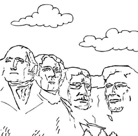 Mount Rushmore Coloring Page