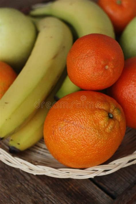 Oranges Apples And Bananas On The Table Stock Photo Image Of Oranges