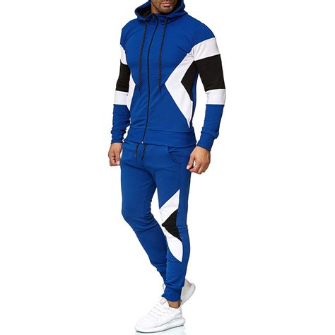 sets tracksuit men autumn winter hooded sweatshirt drawstring outfit sportswear 2020 male suit