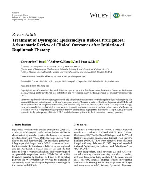 Pdf Treatment Of Dystrophic Epidermolysis Bullosa Pruriginosa A