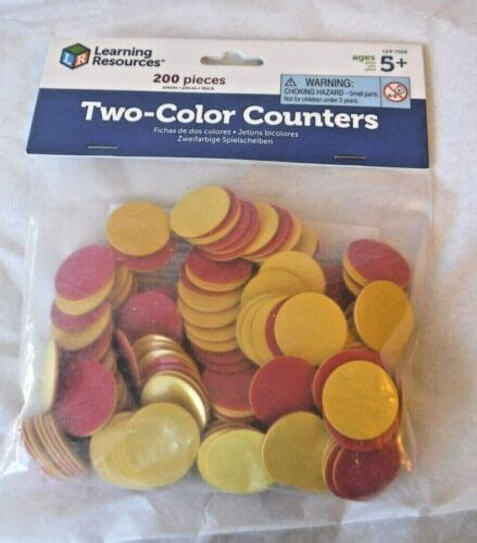 Learning Resources Two Color Counters Red And Yellow Set Of 200 New