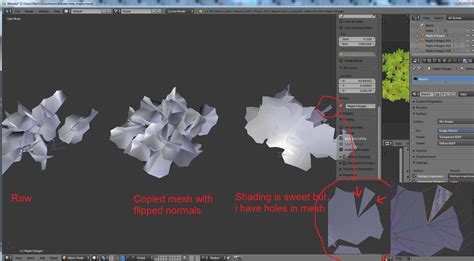 Editing Normals Vs Planes With Multiple Polygons For Foliage Issues