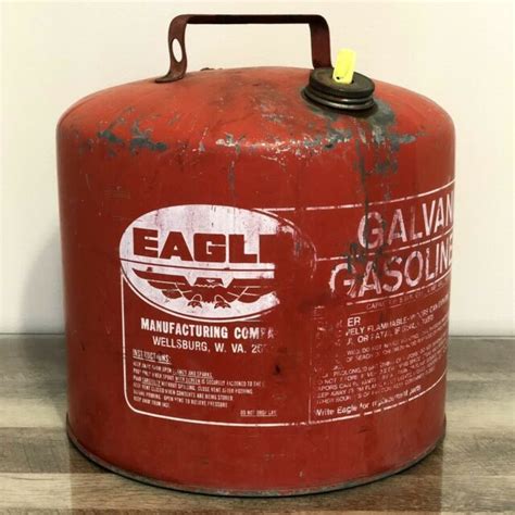 Vintage Eagle 5 Gallon Galvanized Metal Gas Gasoline Can Usa Ebay