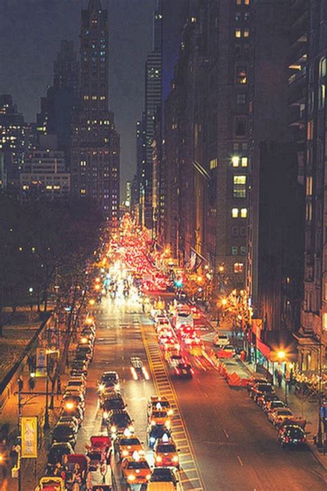 Busy New York Street Night Traffic Iphone 4s Wallpapers Free Download
