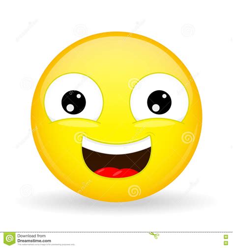 Laughing Emoji. Emotion Of Happiness. Sweet Smile Emoticon. Stock ...