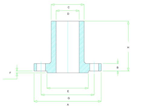 Long Weld Neck Flange Dimensions Class To Class