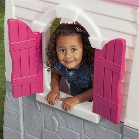 Kids Plastic Playhouse Cottage Pink Children Indoor Outdoor