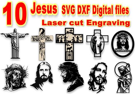 10 Jesus Cross Pray Religion God Laser Cut SVG DXF CDR Cutting Etsy