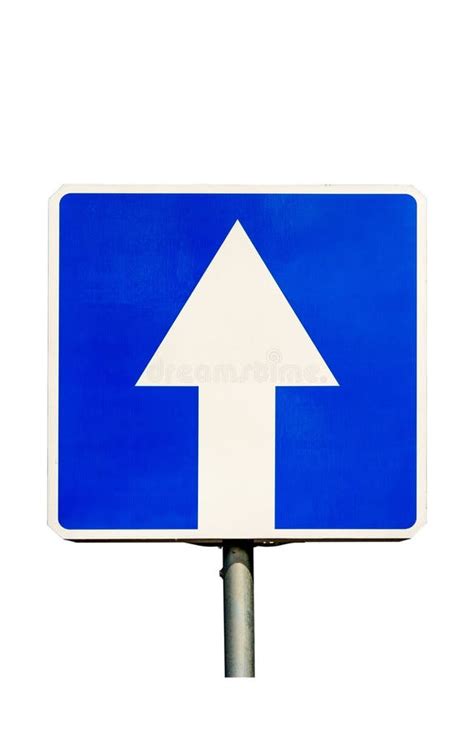 One Way Traffic Road Sign Stock Photo Image Of Blue 65417402