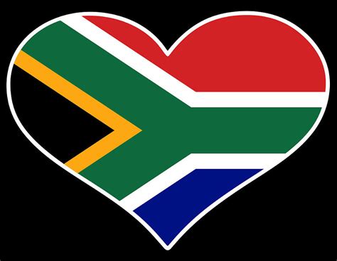 South Africa Flag Heart Digital Art By By Designzz