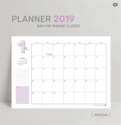 Planner 2019 Com Download Gratuito Do Blog Não Me Mande Flores