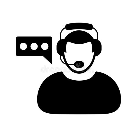 Service Operator Call Center Customer Support Icon Black Vector