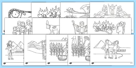 Moses Story Coloring Sheets Teacher Made