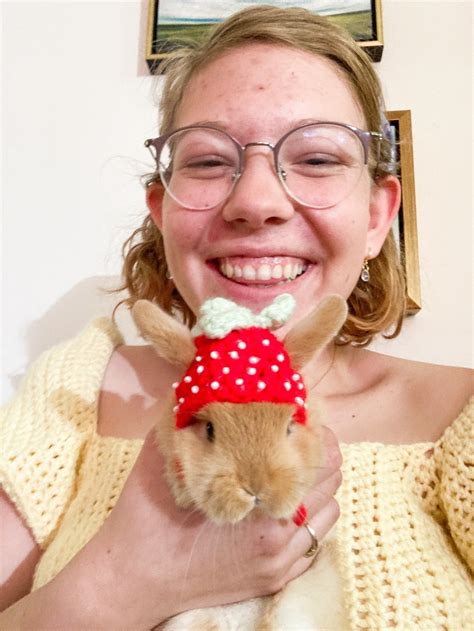 Strawberry Bunny Hat Bunny Hat Rabbit Hat Pet Accessories Etsy
