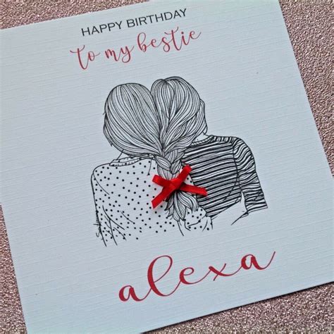 Handmade birthday cards ideas for her. PERSONALISED Handmade Birthday Card BESTIE BEST FRIEND ...