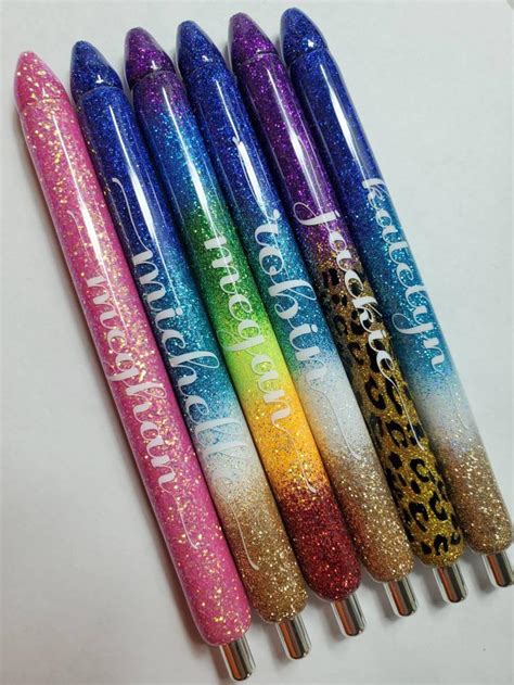Personalized Glitter Pens With Matching Tips Free Shipping Etsy