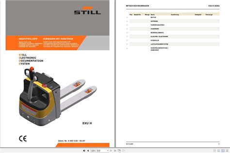 Still Electric Pallet Truck Exu H 0202 Spare Parts List De