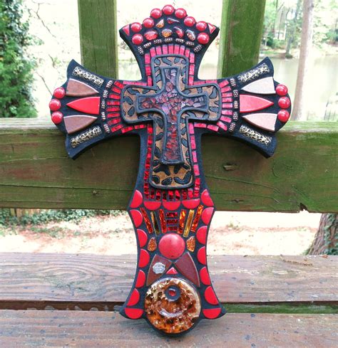 Custom Cross Made By Tina Wise Crackin Mosaics Stone Mosaic Art