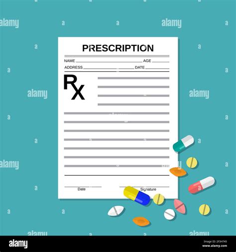 Prescription Rx Form And Pills Stock Vector Image And Art Alamy