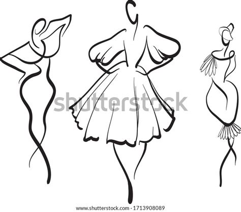 Vector Fashion Silhouettes Women Stock Vector Royalty Free 1713908089