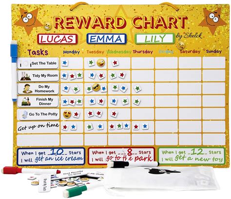 Buy Shelck Magnetic Responsibility Chart For Kids Up To 3 Children