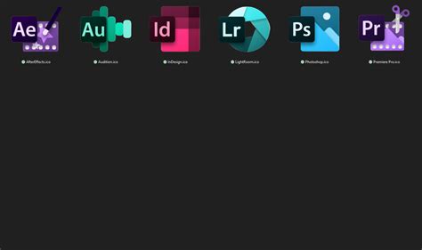 Fluent Design Icons Including Adobe Windows10