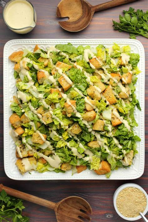 Vegan Caesar Salad With Crispy Homemade Croutons Loving It Vegan