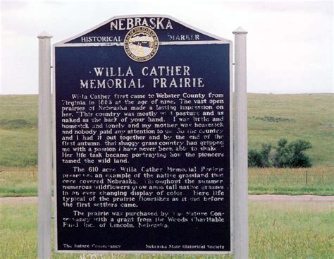 Nebraska Historical Marker Willa Cather Memorial Prairie E Nebraska