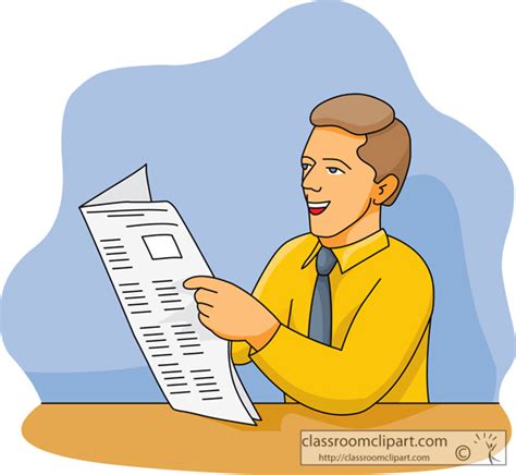 People Reading Newspaper Clip Art