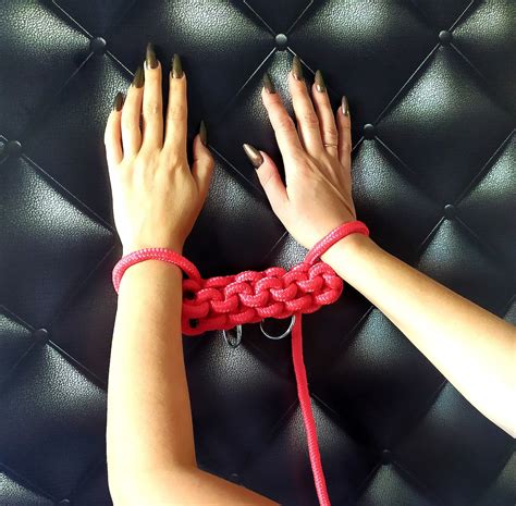 Red Or Black Rope Handcuffs Slave Rope Restraints Bondage Etsy