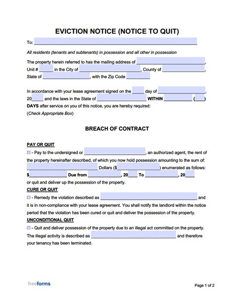 Free Printable Eviction Notice Printable Templates