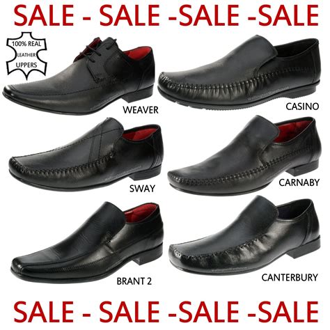 Black Real Leather Mens Casual Formal Shoes Clearance Sale 7 12 Ebay