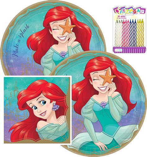 Disney Princess Ariel Party Supplies Pack Serves 16 The Little Mermaid Themed 9