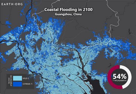 Sea Level Rise Projection Map Guangzhou Earth