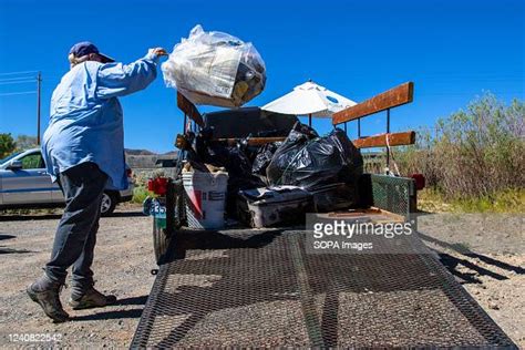 Trash Tossed In The Back Of A Trailer After Being Cleaned Up From A