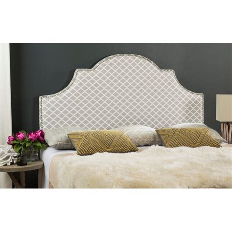 Safavieh Hallmar Graywhite Queen Synthetic Upholstered Headboard In The Headboards Department