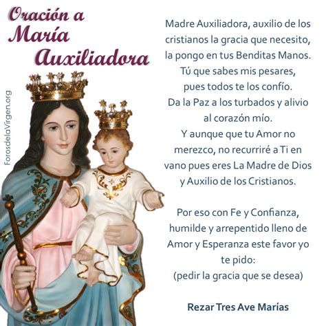 Foros Virgen María On Twitter OraciÓn A MarÍa Auxiliadora
