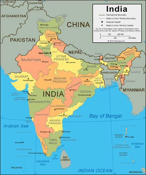 Map Of India Union Territories And States - Maps of the World