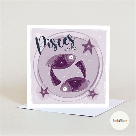 Horoscope Birthday Card Pisces Astrology Star Signs Etsy In 2021