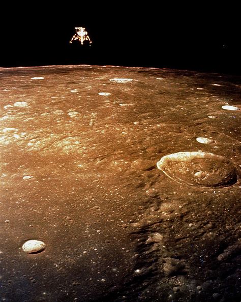 Apollo 12 Lunar Module Over The Moon Photograph By Nasascience Photo
