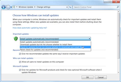 Microsoft has recently released a 'compatibility and reliability' update for internet explorer 8, on the windows 7 beta operating system. Windows 7 Choose whether to download and install updates