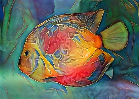 Tropical Fish Abstract Mixed Media By Sandi Oreilly Pixels
