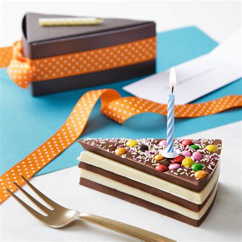 Birthday Chocolate Cake Slice Complete With Candle By Quirky T