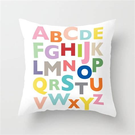 Alphabet Pillow With Insert Cover 18x18 Inches Modern Throw Etsy