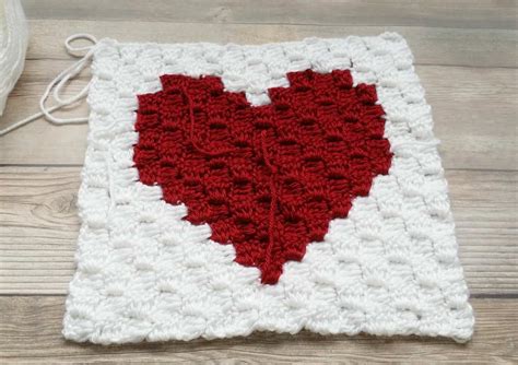 Crochet Heart Easy C2c Corner To Corner Heart Square Pattern All