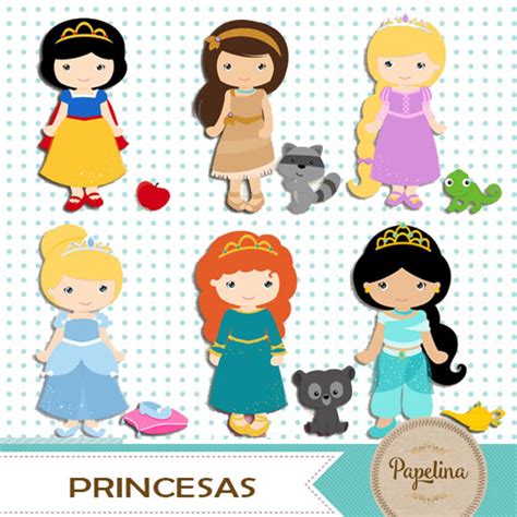 Kit Digital Princesas Cute Elo7 Produtos Especiais