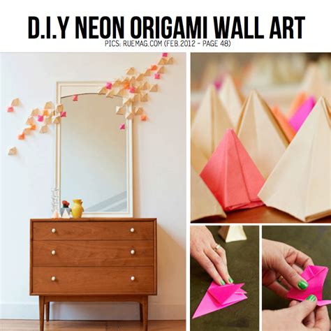 Down Two Earth Xox Diy Neon Origami Wall Art