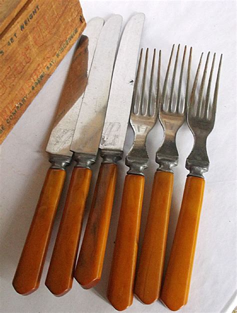 Bakelite Butterscotch Flatware Vintage Forks And Knives