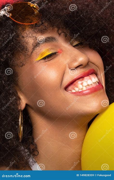 Beauty Portrait Of A Laughing Model Stock Image Image Of Expand